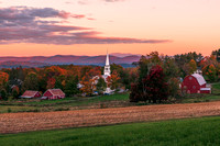 Autumn color at Congregational Church in Peacham, Vermont
